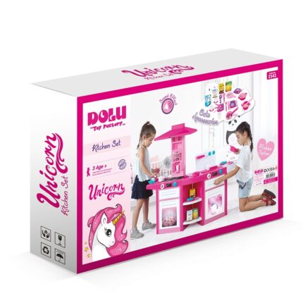 Dolu Детска кујна Unicorn, дводелна, со звучни ефекти и додатоци – слика 2
