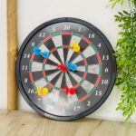 Magnetic darts set with double-sided board and 6 darts, diameter 31 cm