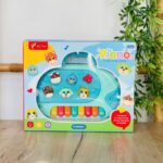 Piano muzikore me kafshë, 8 tastë shumëngjyrëshe, drita dhe tinguj – foto 3