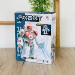 Робот што оди со LED светла што се проектираат и музика, 24 cm – слика 4