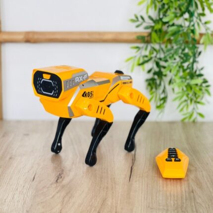Remote-controlled robot dog with music, guard and patrol modes