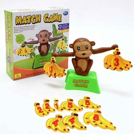 Monkey Balance Match Game educational game, counting with bananas