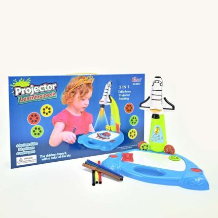 Проектор за цртање со табла Projector Learning Desk, вселенски шатл, син