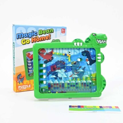 Логичка игра Magic Bean Go Home Диносаурус, со топчиња и шеми, зелена