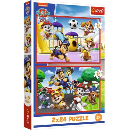 Trefl Puzzle 2 x 24 pjesë Paw Patrol – Ditë loje, 27,5 x 18 cm