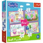 Trefl Сложувалка 4 во 1 Peppa Pig – Пепа сака авантури, 12, 15, 20 и 24 парчиња