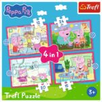 Trefl Сложувалка 4 во 1 Peppa Pig – Пепа сака авантури, 12, 15, 20 и 24 парчиња – слика 2