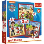 Trefl Puzzle 3 në 1 Paw Patrol – Këlyshë të gëzuar, 20, 36 dhe 50 pjesë