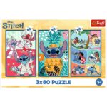 Trefl Puzzle 3 x 80 pjesë Disney Stitch – Bota e Stitch-it – foto 2