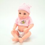 Кукла бебе Little Baby со розова капа и маица, 29 cm