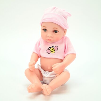 Кукла бебе Little Baby со розова капа и маица, 29 cm