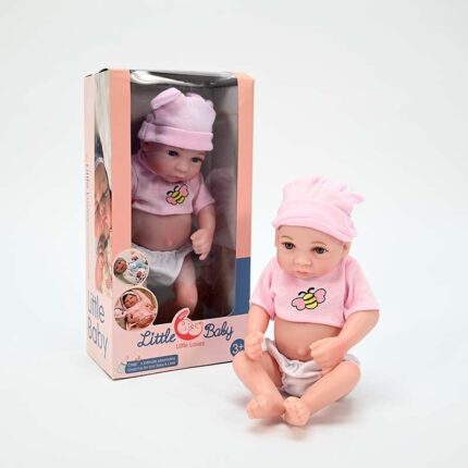 Кукла бебе Little Baby со розова капа и маица, 29 cm – слика 2