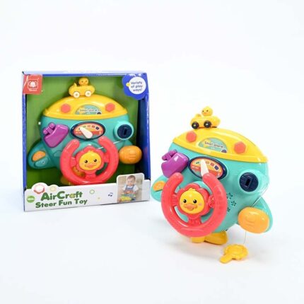 Едукативно воланче авионче AirCraft Steer Fun Toy со звуци