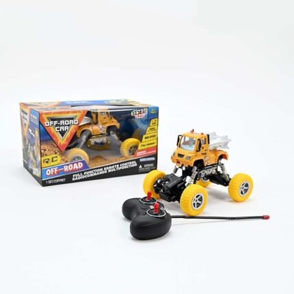 Џип на далечинско управување RC Off-Road Car со жолти гуми, 18 cm