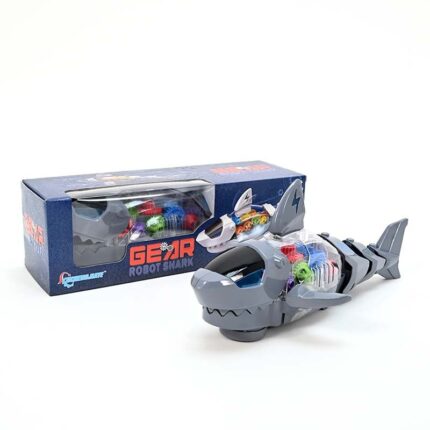Ајкула робот со запчаници Gear Robot Shark на батерии, 30 cm
