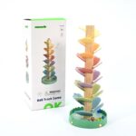 Tooky Toy Дрвена стаза со топчиња Ball Track Game TH731N, 36,7 cm – слика 2