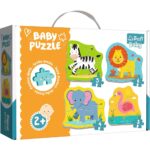 Trefl Baby Бебешка сложувалка Животни на сафари, 4 сложувалки од 3 до 6 парчиња