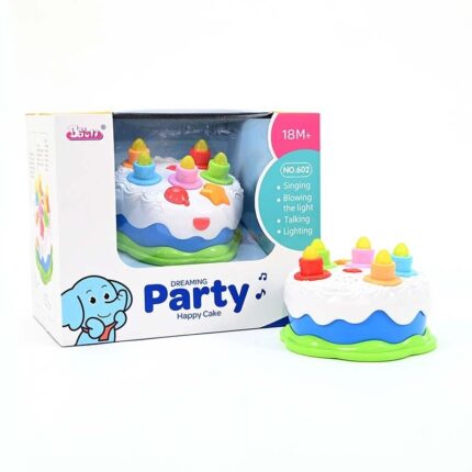 Музичка роденденска торта Dreaming Party Happy Cake, со свеќички