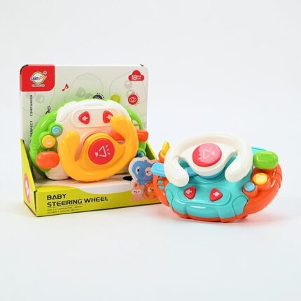 Музичка бебешка играчка со волан Baby Steering Wheel, со светла