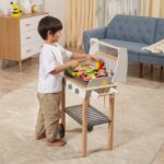 Viga Детска дрвена скара BBQ Set на тркала, со 47 додатоци – слика 4