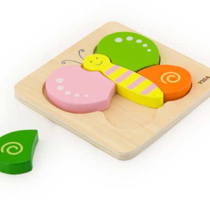 Viga Дрвена сложувалка Handy Block Puzzle Пеперуга, дебели делови – слика 2