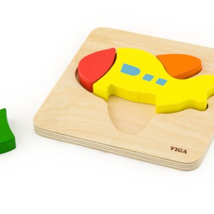 Viga Дрвена сложувалка Handy Block Puzzle Авион, дебели делови – слика 2