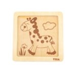 Viga Дрвена сложувалка Handy Puzzle Жирафа, 4 дела – слика 2