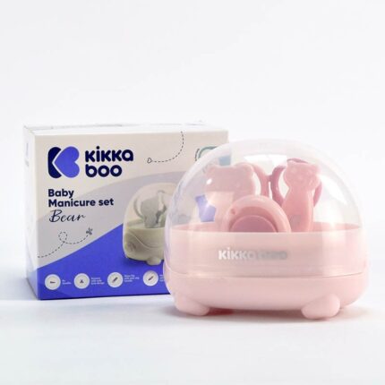 Kikka Boo Сет за маникир за бебиња Bear во кутија со мече, розов
