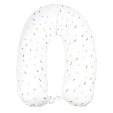 Kikka Boo Elephant Time nursing and pregnancy pillow, white with colourful triangles