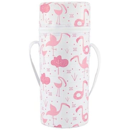 Kikka Boo thermal bag for one bottle with flamingos, pink