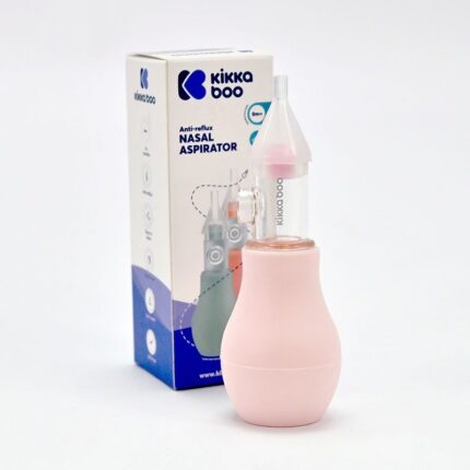 Kikka Boo Аспиратор за нос Anti-reflux со мек силиконски врв, розов