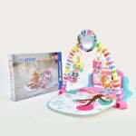 Kikka Boo Подлога за бебешка гимнастика со пијано Forest, розева – слика 4