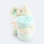 Kikka Boo Сет ќебе со плишана играчка Elephant Time, слонче, минт – слика 2