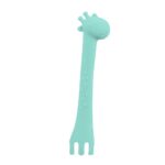 Kikka Boo Силиконска лажичка и вилушка Giraffe во облик на жирафа, минт – слика 2