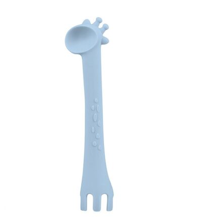 Kikka Boo Силиконска лажичка и вилушка Giraffe во облик на жирафа, сина
