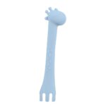 Kikka Boo Силиконска лажичка и вилушка Giraffe во облик на жирафа, сина – слика 2