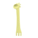 Kikka Boo Силиконска лажичка и вилушка Giraffe во облик на жирафа, жолта