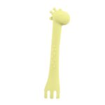 Kikka Boo Силиконска лажичка и вилушка Giraffe во облик на жирафа, жолта – слика 2