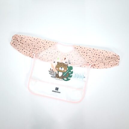 Kikka Boo Лигавче со ракави и џеб за трошки Savanna, розево – слика 2