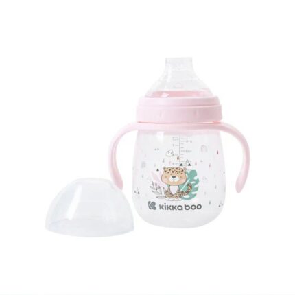 Kikka Boo Шише за учење пиење со рачки Savanna, 240 ml, розево – слика 2