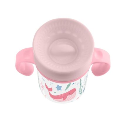 Kikka Boo Чаша со рачки и капак против истурање Deep Sea, 300 ml, розева – слика 2