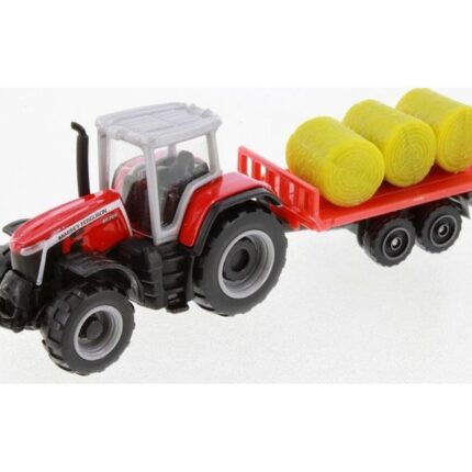 Maisto Mini Work Machines метален трактор 8 cm со приколка, асортиман – слика 2