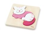 Viga Дрвена сложувалка Shape Block Puzzle Маче, дебели делови
