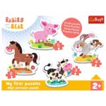 Trefl Бебешка сложувалка Babies and the Bear – На фарма, 4 сложувалки од 2 до 5 парчиња – слика 2