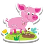 Trefl Бебешка сложувалка Babies and the Bear – На фарма, 4 сложувалки од 2 до 5 парчиња – слика 6