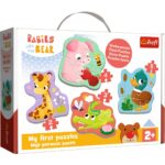 Trefl Бебешка сложувалка Babies and the Bear – Животни, 4 сложувалки од 2 до 5 парчиња