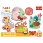 Trefl Бебешка сложувалка Babies and the Bear – Животни, 4 сложувалки од 2 до 5 парчиња – слика 2