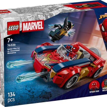 LEGO® Marvel Spider-Man со автомобил против венимизираниот Wolverine (76336)