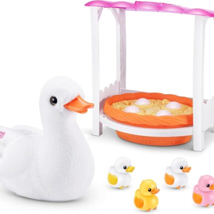 ZURU Pets Alive Мама патка со пачиња изненадување, бела – слика 2