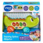 VTech Интерактивен крокодил на туркање Squishy Spikes Alligator, зелен – слика 2